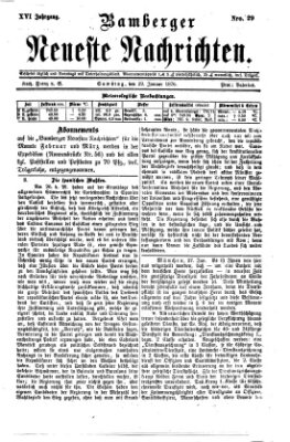 Bamberger neueste Nachrichten Samstag 29. Januar 1876