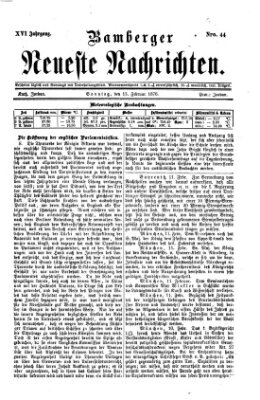 Bamberger neueste Nachrichten Sonntag 13. Februar 1876