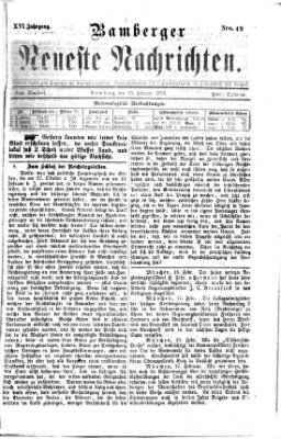 Bamberger neueste Nachrichten Samstag 19. Februar 1876