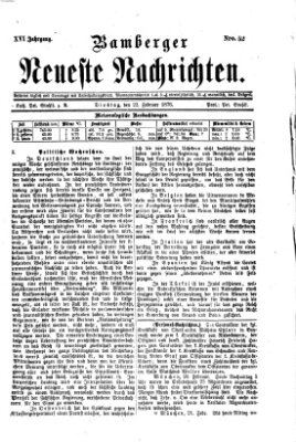 Bamberger neueste Nachrichten Dienstag 22. Februar 1876