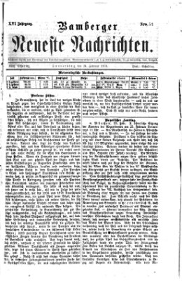 Bamberger neueste Nachrichten Donnerstag 24. Februar 1876