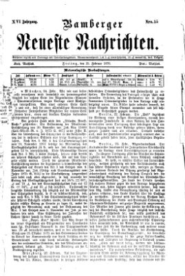 Bamberger neueste Nachrichten Freitag 25. Februar 1876