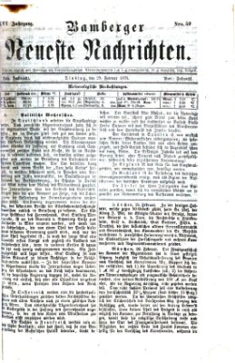 Bamberger neueste Nachrichten Dienstag 29. Februar 1876