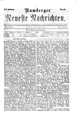 Bamberger neueste Nachrichten Freitag 24. März 1876