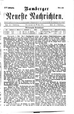 Bamberger neueste Nachrichten Mittwoch 3. Mai 1876