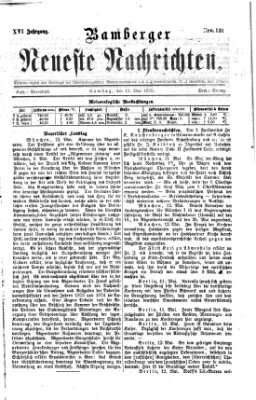 Bamberger neueste Nachrichten Samstag 13. Mai 1876