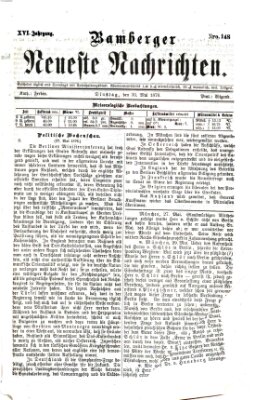 Bamberger neueste Nachrichten Dienstag 30. Mai 1876