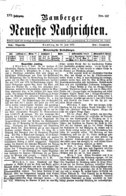 Bamberger neueste Nachrichten Samstag 10. Juni 1876