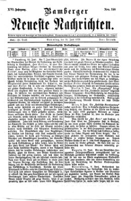 Bamberger neueste Nachrichten Sonntag 11. Juni 1876