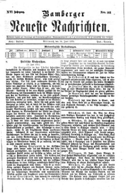 Bamberger neueste Nachrichten Mittwoch 14. Juni 1876