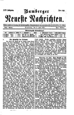 Bamberger neueste Nachrichten Mittwoch 14. Juni 1876