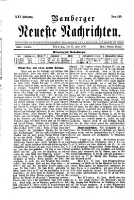 Bamberger neueste Nachrichten Montag 19. Juni 1876