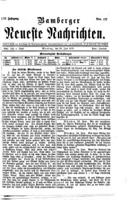 Bamberger neueste Nachrichten Montag 26. Juni 1876