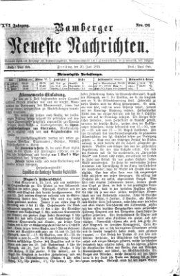 Bamberger neueste Nachrichten Freitag 30. Juni 1876