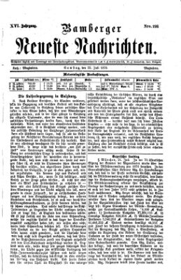 Bamberger neueste Nachrichten Samstag 22. Juli 1876