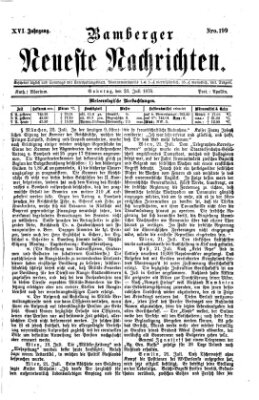 Bamberger neueste Nachrichten Sonntag 23. Juli 1876