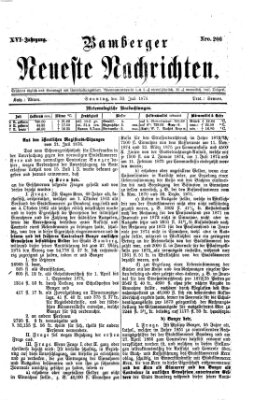 Bamberger neueste Nachrichten Sonntag 30. Juli 1876