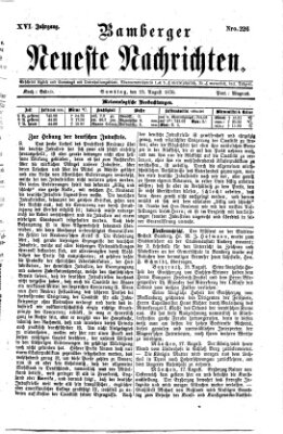 Bamberger neueste Nachrichten Samstag 19. August 1876