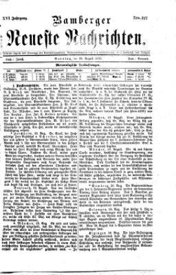 Bamberger neueste Nachrichten Sonntag 20. August 1876