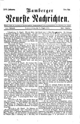 Bamberger neueste Nachrichten Donnerstag 31. August 1876