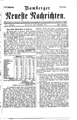 Bamberger neueste Nachrichten Sonntag 3. September 1876