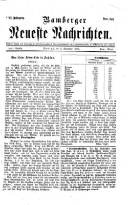 Bamberger neueste Nachrichten Montag 4. September 1876