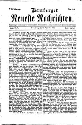 Bamberger neueste Nachrichten Sonntag 10. September 1876