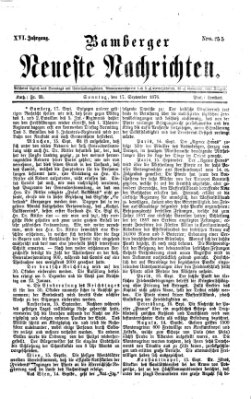 Bamberger neueste Nachrichten Sonntag 17. September 1876