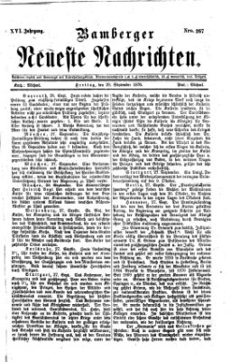 Bamberger neueste Nachrichten Freitag 29. September 1876