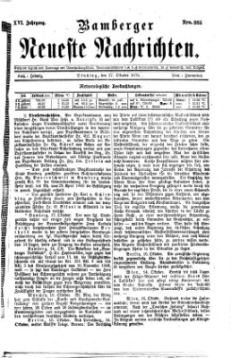 Bamberger neueste Nachrichten Dienstag 17. Oktober 1876