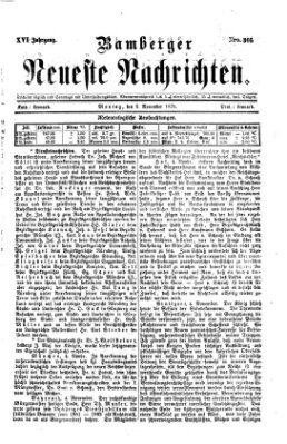 Bamberger neueste Nachrichten Montag 6. November 1876