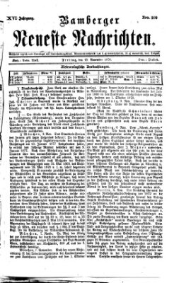 Bamberger neueste Nachrichten Freitag 10. November 1876