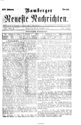 Bamberger neueste Nachrichten Sonntag 12. November 1876