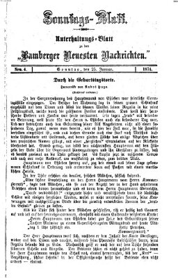 Bamberger neueste Nachrichten. Sonntagsblatt : Unterhaltungs-Beilage zu den "Bamberger neueste Nachrichten" (Bamberger neueste Nachrichten) Sonntag 25. Januar 1874