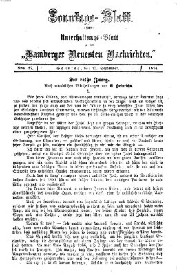 Bamberger neueste Nachrichten. Sonntagsblatt : Unterhaltungs-Beilage zu den "Bamberger neueste Nachrichten" (Bamberger neueste Nachrichten) Donnerstag 13. August 1874