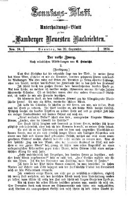 Bamberger neueste Nachrichten. Sonntagsblatt : Unterhaltungs-Beilage zu den "Bamberger neueste Nachrichten" (Bamberger neueste Nachrichten) Sonntag 20. September 1874