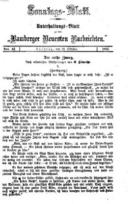 Bamberger neueste Nachrichten. Sonntagsblatt : Unterhaltungs-Beilage zu den "Bamberger neueste Nachrichten" (Bamberger neueste Nachrichten) Sonntag 18. Oktober 1874