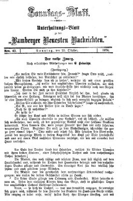 Bamberger neueste Nachrichten. Sonntagsblatt : Unterhaltungs-Beilage zu den "Bamberger neueste Nachrichten" (Bamberger neueste Nachrichten) Sonntag 25. Oktober 1874