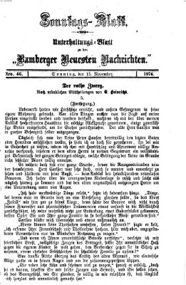 Bamberger neueste Nachrichten. Sonntagsblatt : Unterhaltungs-Beilage zu den "Bamberger neueste Nachrichten" (Bamberger neueste Nachrichten) Donnerstag 5. November 1874