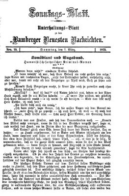 Bamberger neueste Nachrichten. Sonntagsblatt : Unterhaltungs-Beilage zu den "Bamberger neueste Nachrichten" (Bamberger neueste Nachrichten) Sonntag 7. März 1875