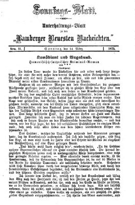 Bamberger neueste Nachrichten. Sonntagsblatt : Unterhaltungs-Beilage zu den "Bamberger neueste Nachrichten" (Bamberger neueste Nachrichten) Sonntag 14. März 1875