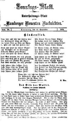 Bamberger neueste Nachrichten. Sonntagsblatt : Unterhaltungs-Beilage zu den "Bamberger neueste Nachrichten" (Bamberger neueste Nachrichten) Sonntag 19. September 1875