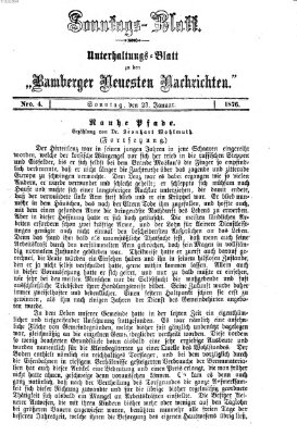 Bamberger neueste Nachrichten. Sonntagsblatt : Unterhaltungs-Beilage zu den "Bamberger neueste Nachrichten" (Bamberger neueste Nachrichten) Sonntag 23. Januar 1876