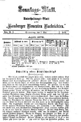 Bamberger neueste Nachrichten. Sonntagsblatt : Unterhaltungs-Beilage zu den "Bamberger neueste Nachrichten" (Bamberger neueste Nachrichten) Sonntag 7. Mai 1876