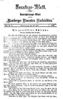 Bamberger neueste Nachrichten. Sonntagsblatt : Unterhaltungs-Beilage zu den "Bamberger neueste Nachrichten" (Bamberger neueste Nachrichten) Sonntag 25. Juni 1876