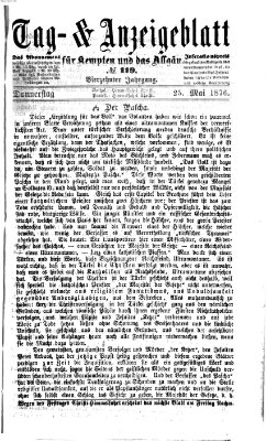 Tag- und Anzeigeblatt für Kempten und das Allgäu Donnerstag 25. Mai 1876