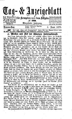 Tag- und Anzeigeblatt für Kempten und das Allgäu Donnerstag 8. Juni 1876