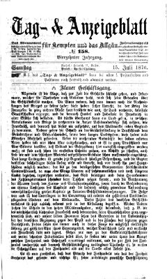 Tag- und Anzeigeblatt für Kempten und das Allgäu Samstag 15. Juli 1876