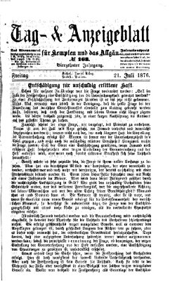 Tag- und Anzeigeblatt für Kempten und das Allgäu Freitag 21. Juli 1876