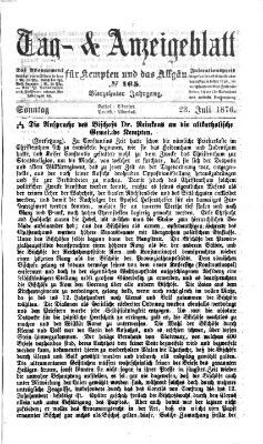 Tag- und Anzeigeblatt für Kempten und das Allgäu Sonntag 23. Juli 1876